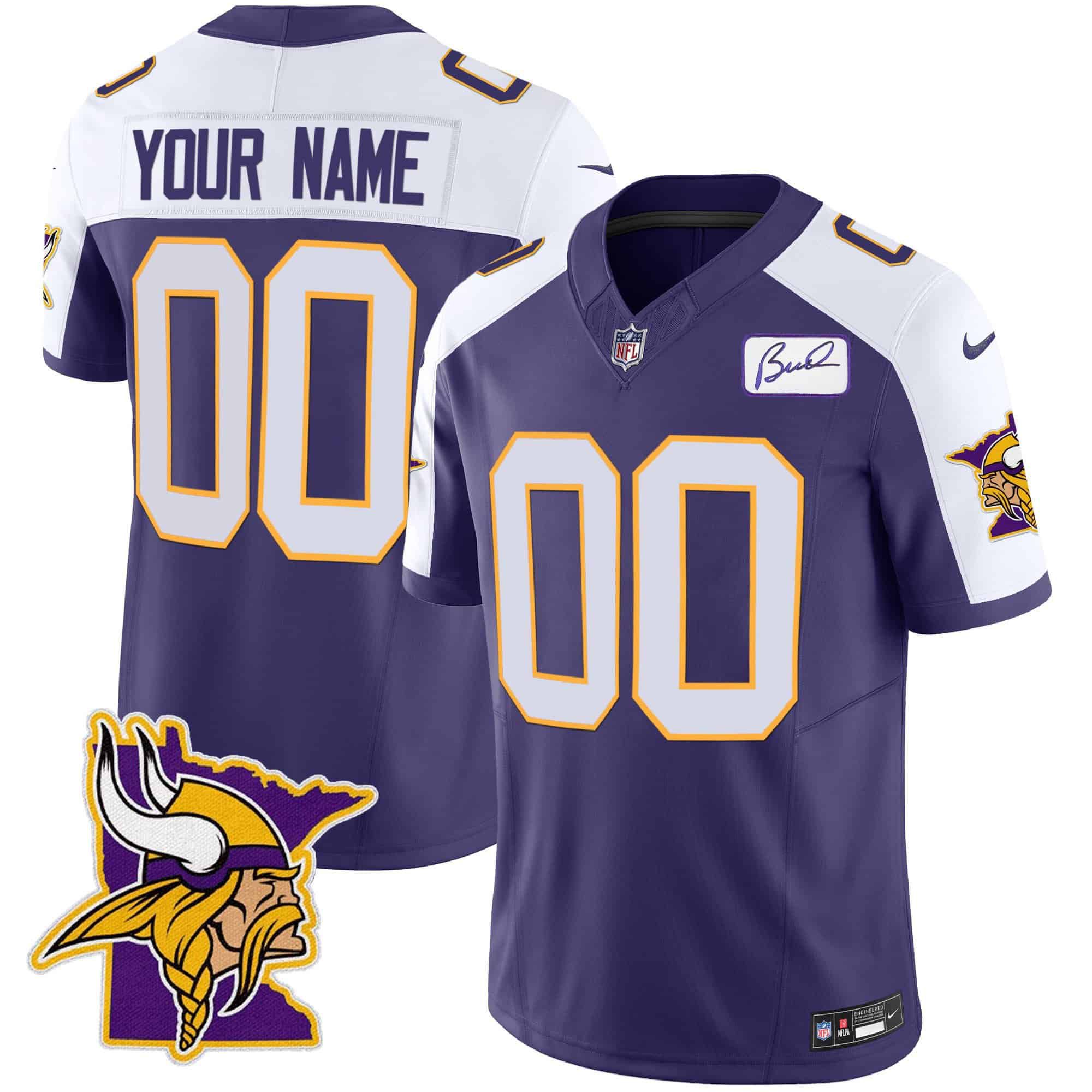 Men Minnesota Vikings Purple 2024 Nike Patch Classic Limited Custom NFL Jersey